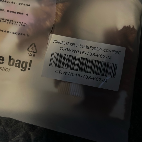 Civil Regime Concrete Kelly Cow Print Bralette M - Picture 4 of 7